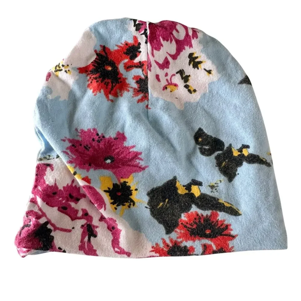Baby Be Mine Newborn Blue Floral Print Hat